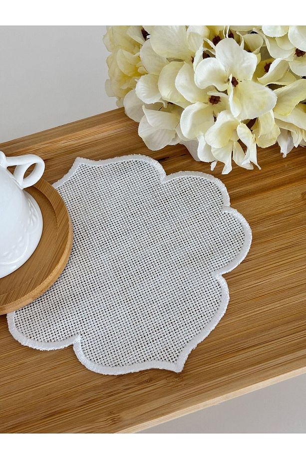 Etuva Linen Elde Işleme Yapmaya Uygun 6'lı Linen Kahve Altı Peçetesi - 4