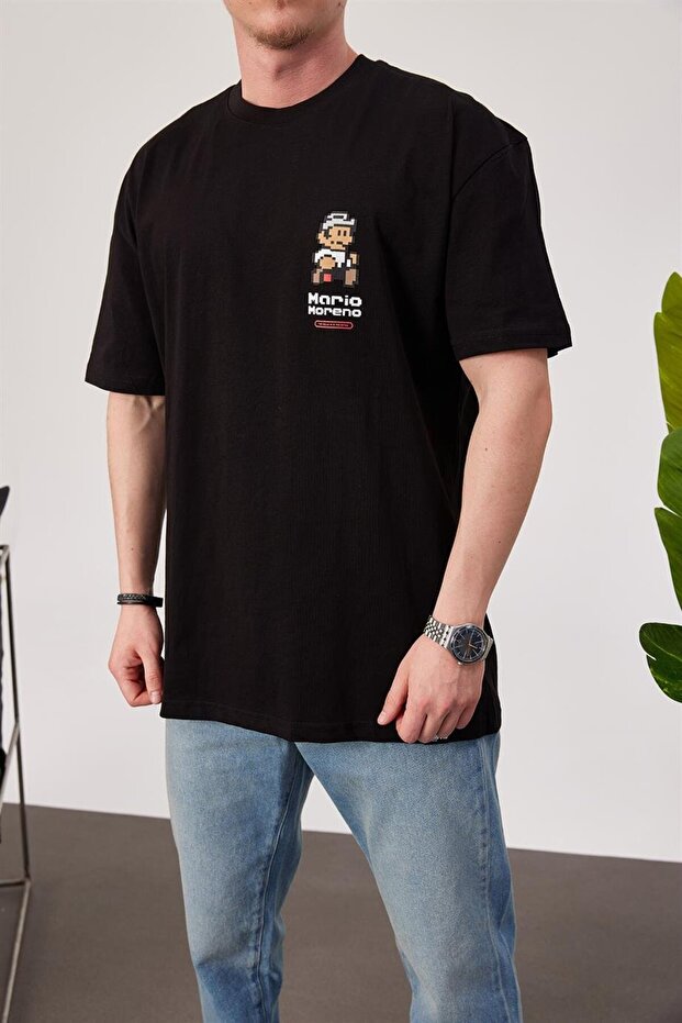 Mario Siyah Tshirt - 1