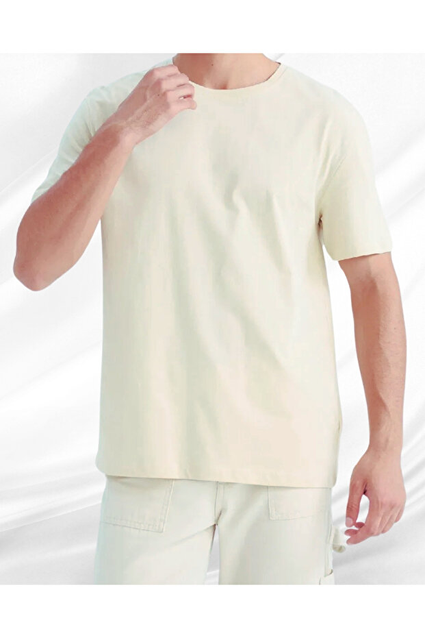 New Regular Fit Crew Neck Basic Solid Short Sleeve T-Shirt - 1