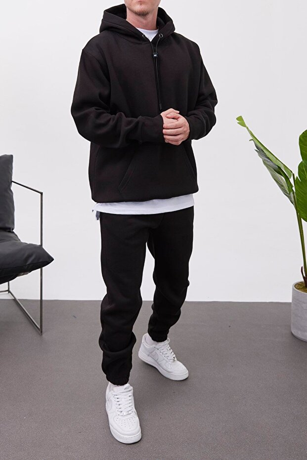 Şardonlu Basic Siyah Eşofman Takımı - 3