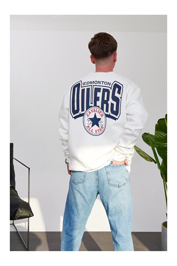 Oilers Basic Beyaz Sweatshirt - 3