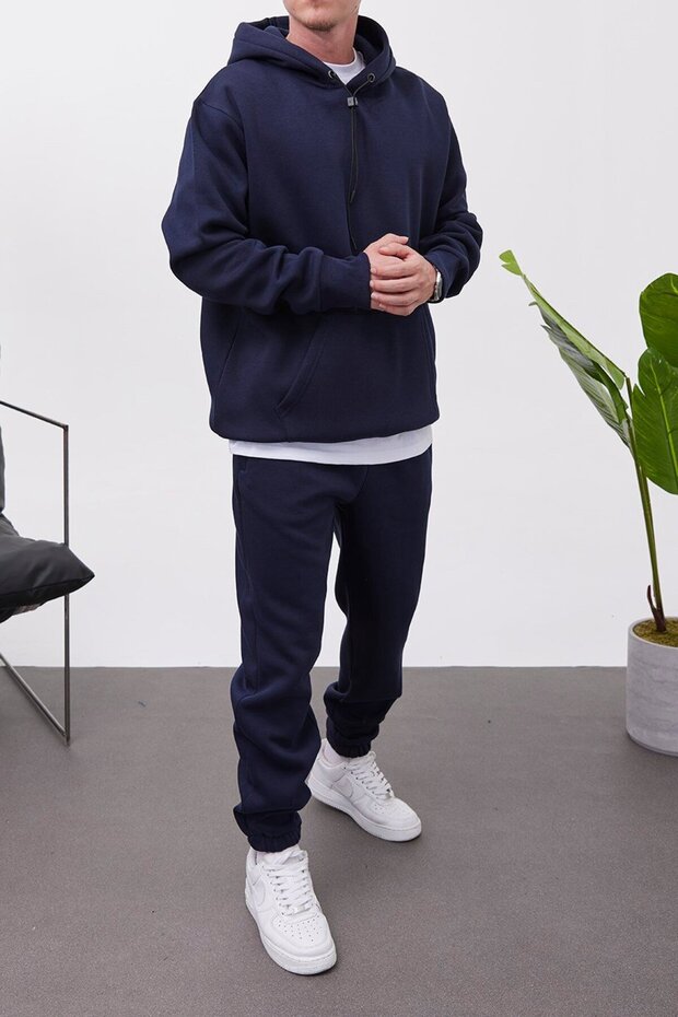 Şardonlu Basic Lacivert Eşofman Takımı - 3