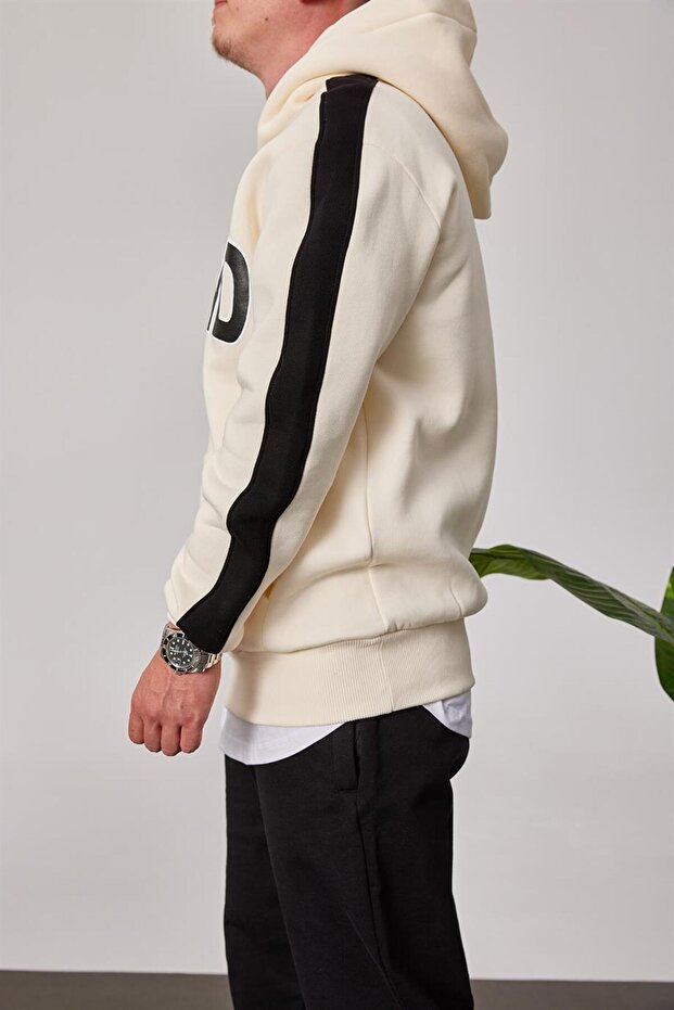 Beyond Krem Kapüşonlu Sweatshirt - 3