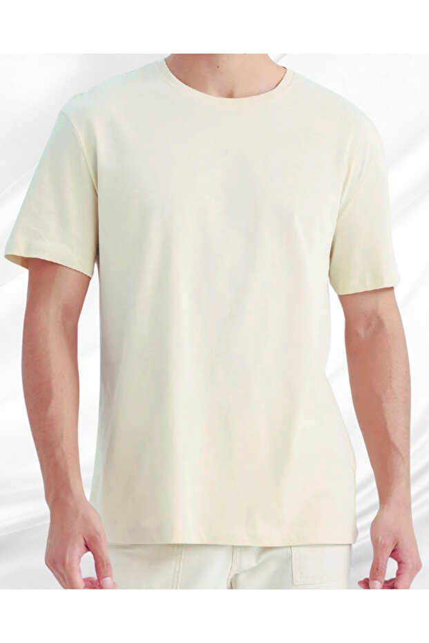 New Regular Fit Crew Neck Basic Solid Short Sleeve T-Shirt - 2