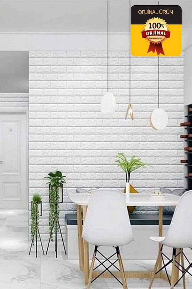 Duvar Paneli Beyaz 3d Dekoratif Kendinden Yapışkanlı Esnek Duvar Paneli Kağıdı Kaplama Köpük - 7