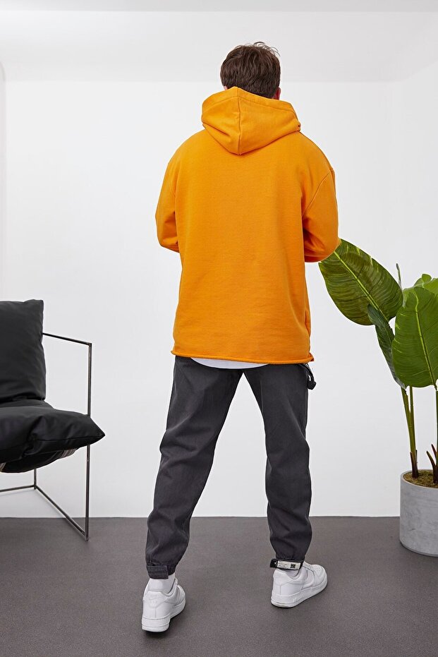 Помаранчева кофта з капюшоном і підкладкою - 5