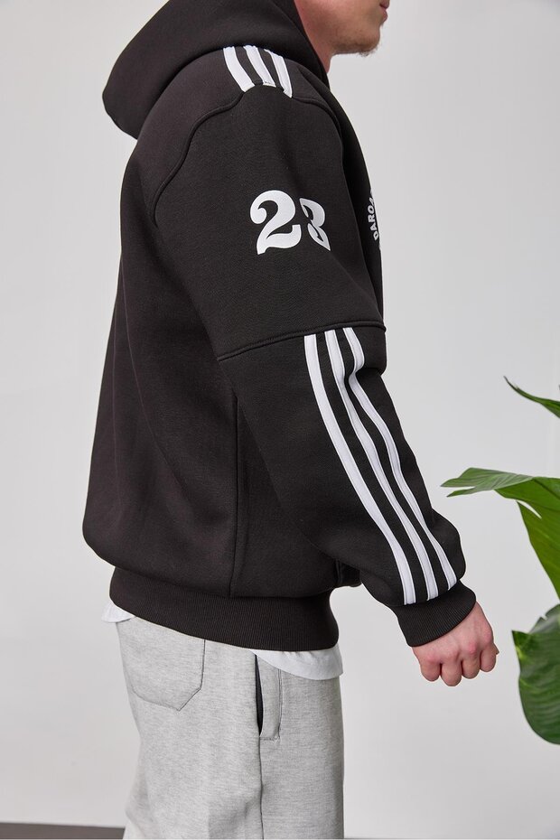 HDRDROAD Siyah Kapüşonlu Sweatshirt - 2