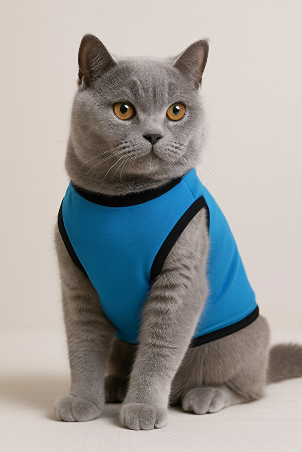 New Season Polar Dog And Cat Outfit - Size L - Plain Blue
