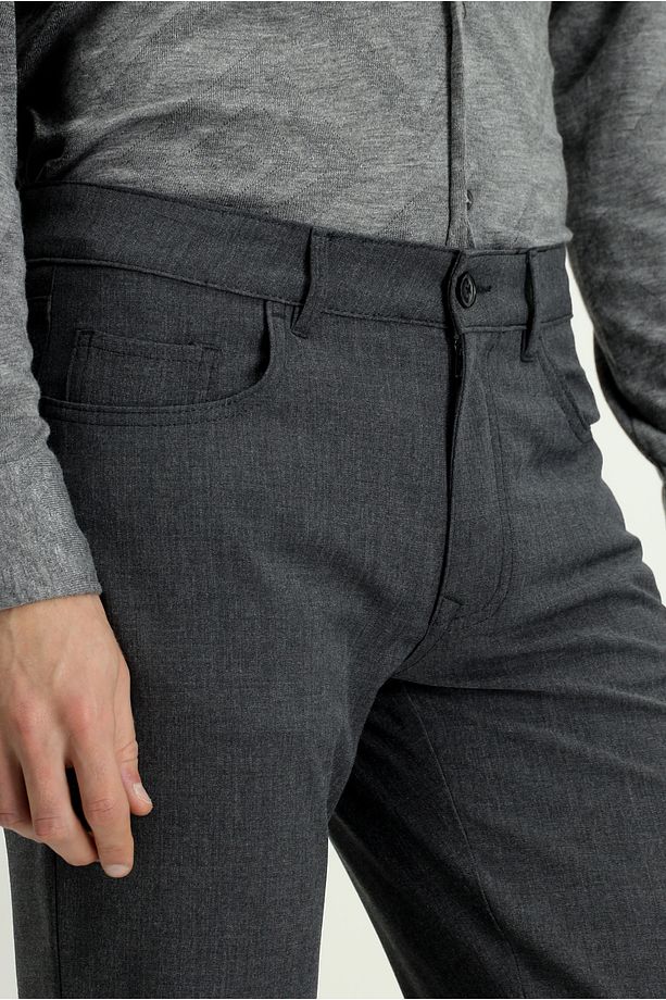 Regular Fit Yünlü Klasik Kumaş Pantolon - 5