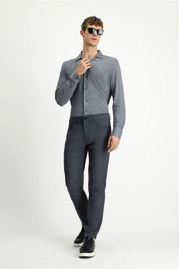 Regular Fit Yünlü Klasik Kumaş Pantolon - 1