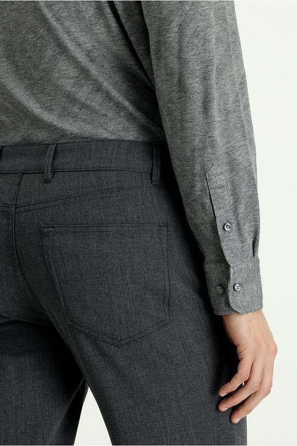 Regular Fit Yünlü Klasik Kumaş Pantolon - 6