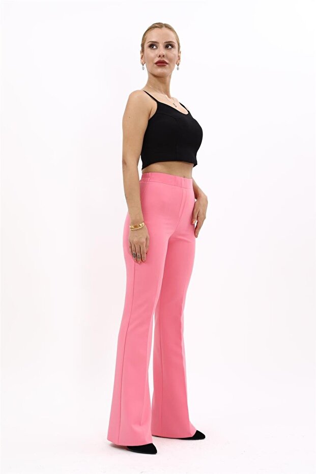 İspanyol Paça Pantolon-Pembe - 3