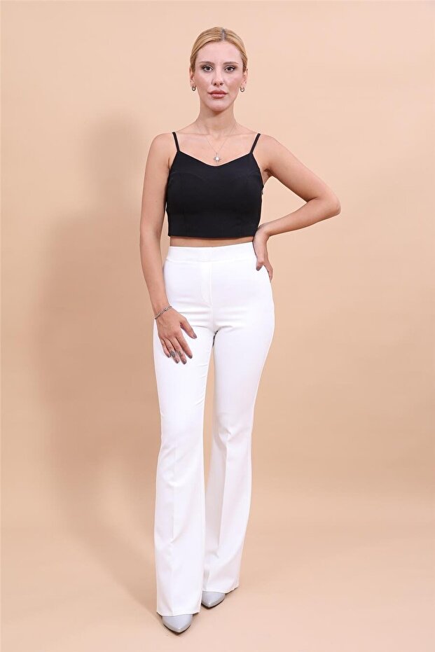 İspanyol Paça Pantolon-ekru - 2