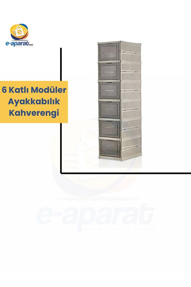 6 Katlı Modüler Ayakkabılık Lüks Ayakkabı Kutusu Seti Dolabı Katlanır Istiflenebilir - 1