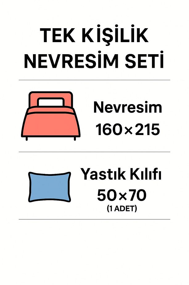 Nevresim Seti Tek Kişilik Siyah Kalpli Günlük Kullanıma Uygun - 7