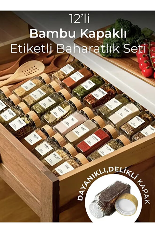 12 قطعة من برطمانات التوابل الزجاجية سعة 4 أونصات، حاويات توابل مربعة فارغة - 1