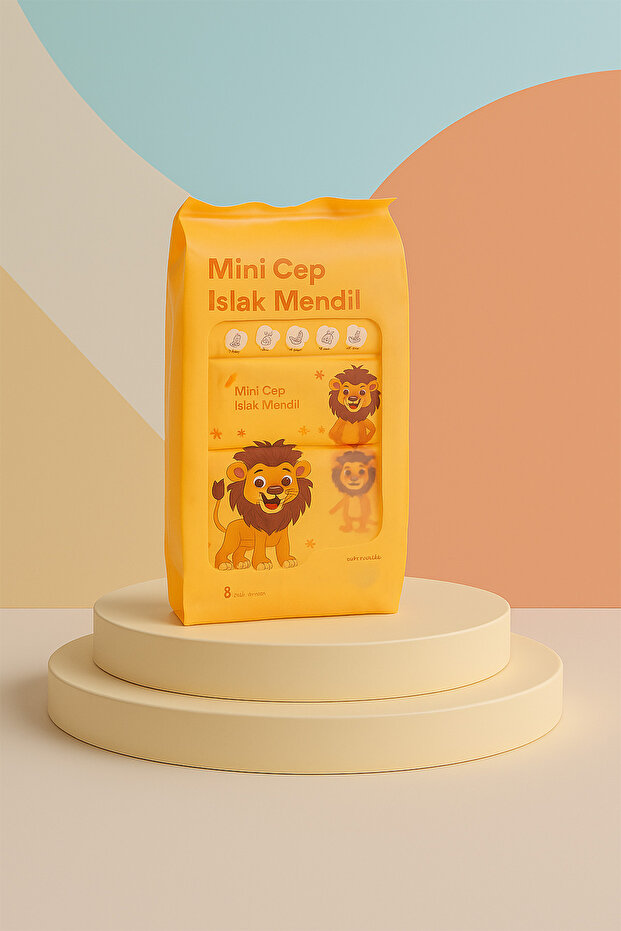8 Li Mini Wet Wipes - Yellow (1 Package of 8 Pieces)