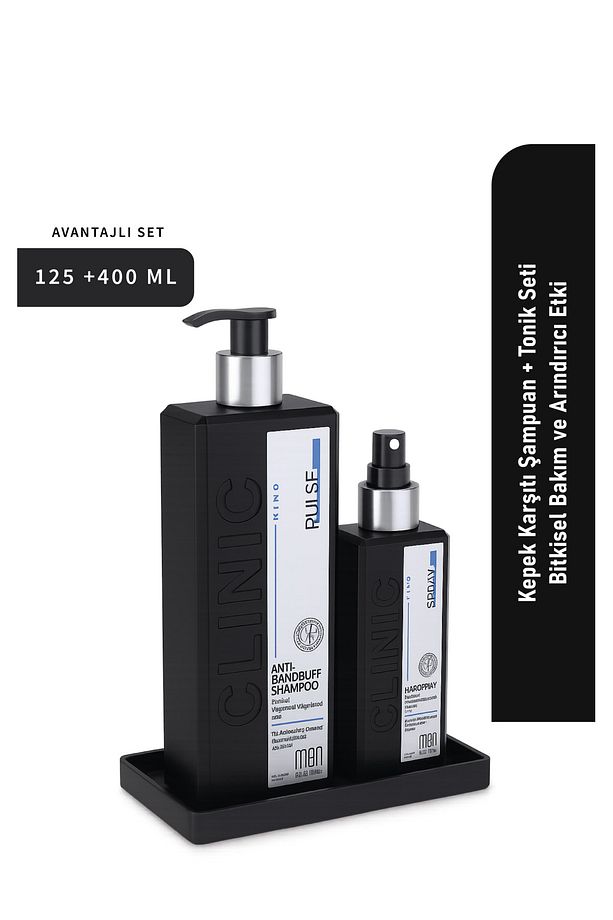 Kepek Karşıtı Şampuan + Tonik Seti | 400 ml + 125 ml | Bitkisel Bakım ve Arındırıcı Etki - 1
