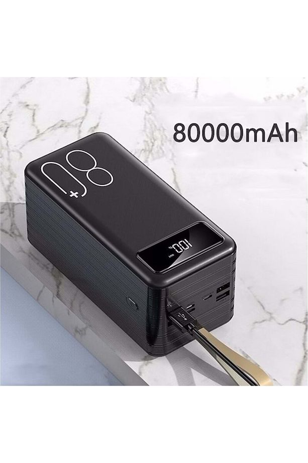 P8000/sr‑p800 80 000 mah Powerbank – 33 w Pd Hızlı Şarj, Dijital Lcd Ekran, 4 Usb Çıkış - 3