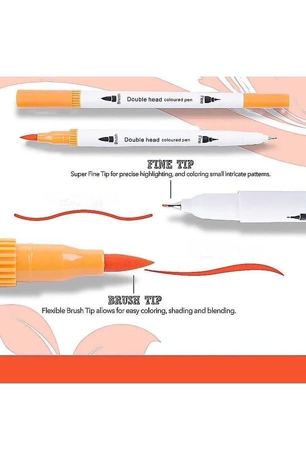 Çift taraflı Fırça uçlu marker kalem seti 80li set - 2