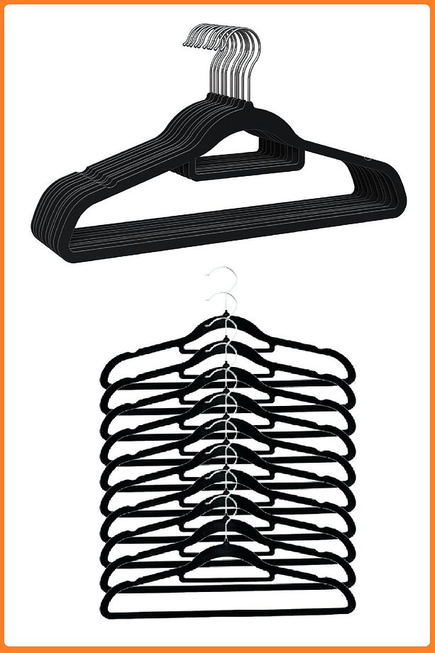 Kadife Askı ,pantolon Askısı, Elbise Askısı, Yüksek Kalite Kadife Kıyafet Askısı, 41 Cm, 10 Adet - 1