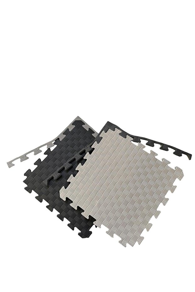 AFFECTİONE Tatami Minderi 20mm 50x50 Çift Yönlü Kullanım Gri-siyah