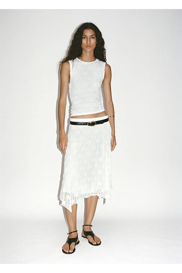 Dantelli midi etek - 7