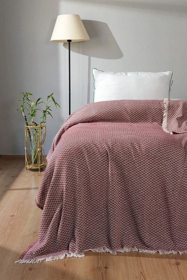 Tripolis Tek kişilik Saçaklı Pike ve Yatak Örtüsü 170x210cm - 1
