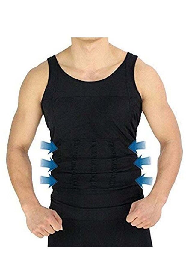 Men Slimming Undershirt Shapewear Black