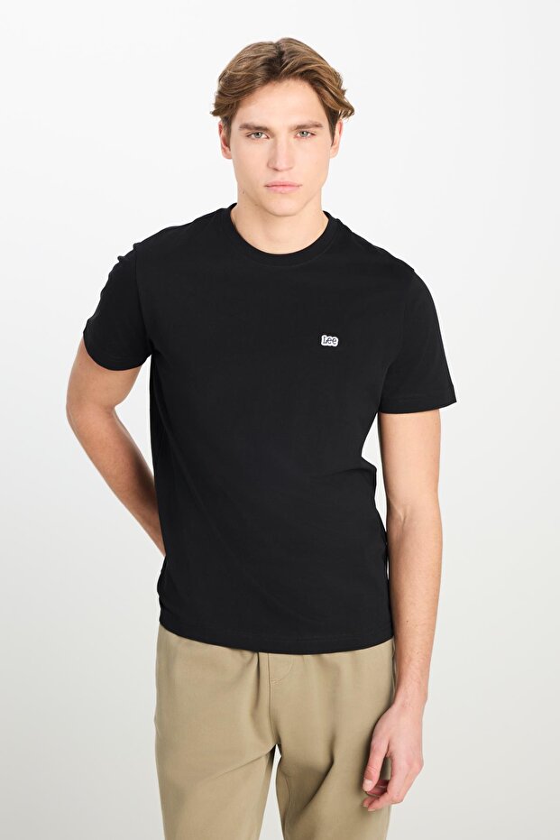 Regular Fit Patch Logo T-shirt Black - 5