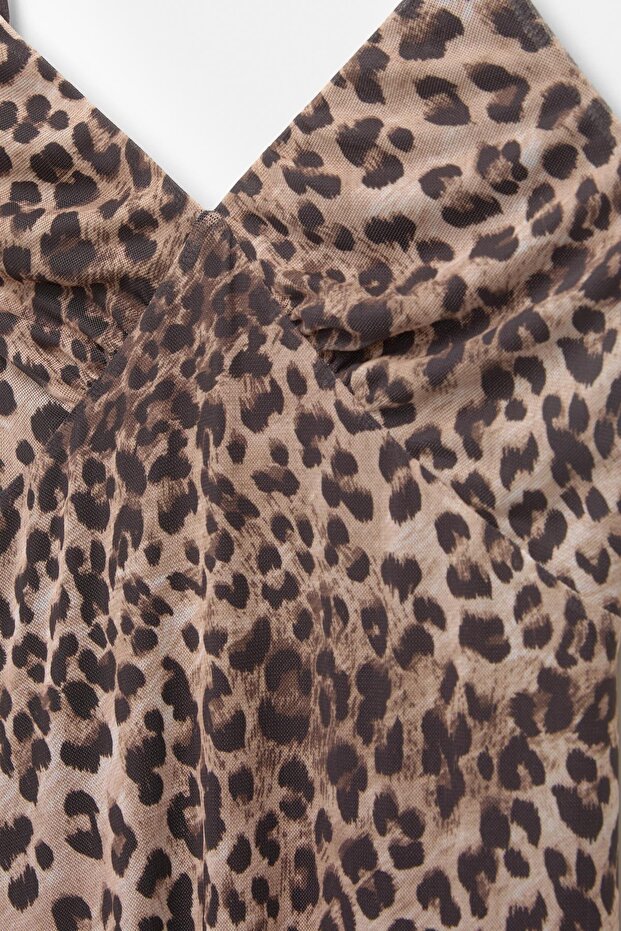 Baskılı kısa elbise - 6