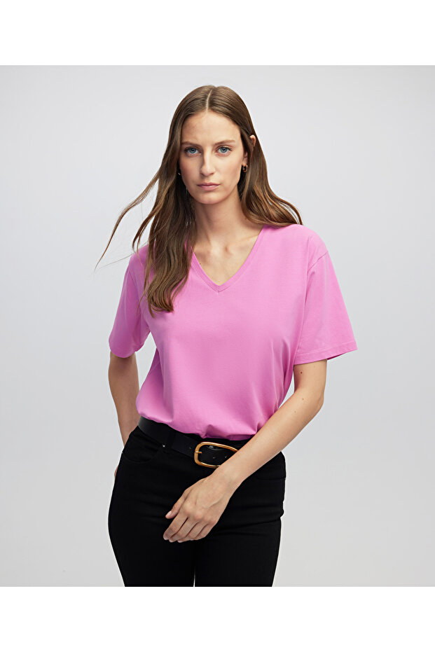 V yaka basic tişört - 1