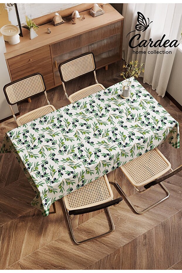 Olive Patterned Digital Printing Tablecloth - 3