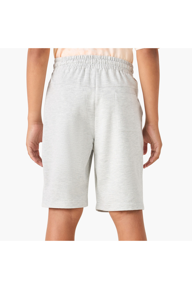 Solid Shorts with Elasticated Drawstring and Pockets - 3
