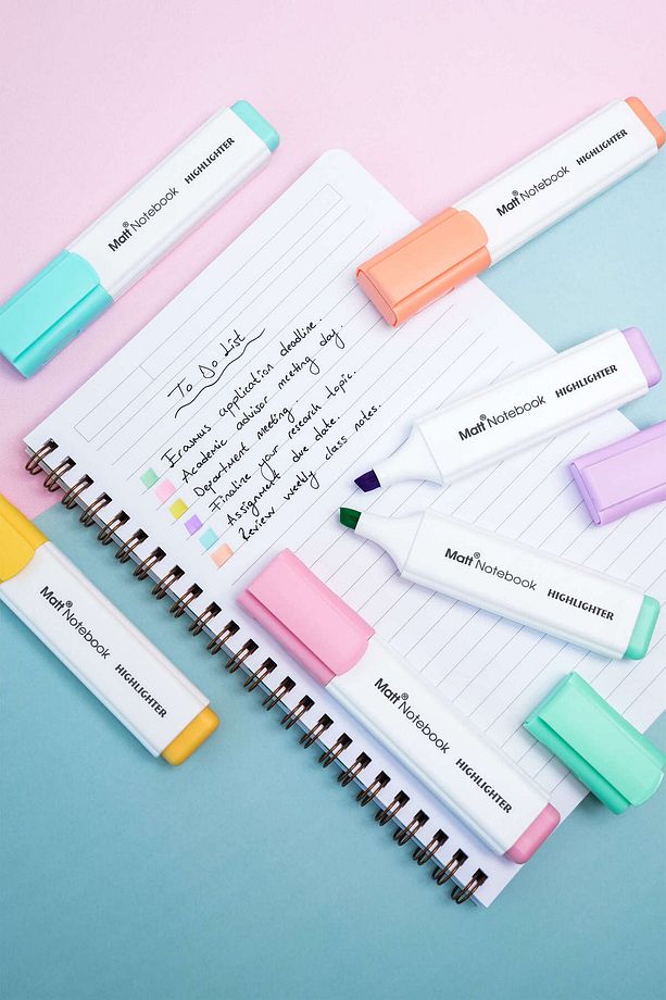 6'lı Highlighter Pastel Renk Fosforlu Kalem Seti - 5