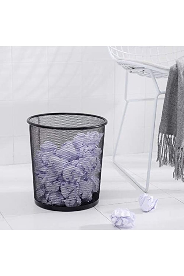 4 Pack Trash Can Mesh Round Open Top Wastebasket - 2.5 Gallon Recycling Bins Garbage Waste Baskets f - 6