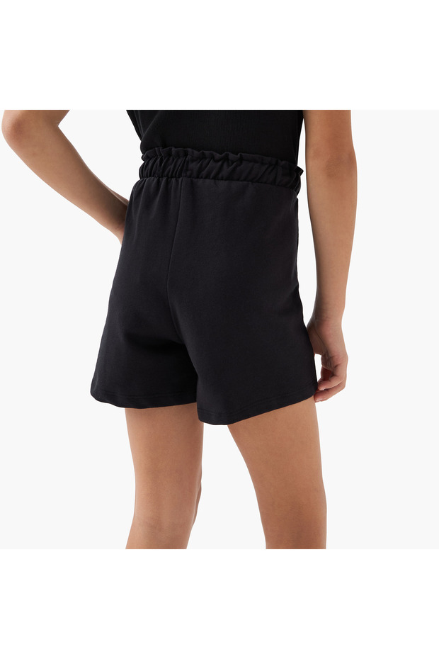 Solid Shorts with Drawstring Closure - 3