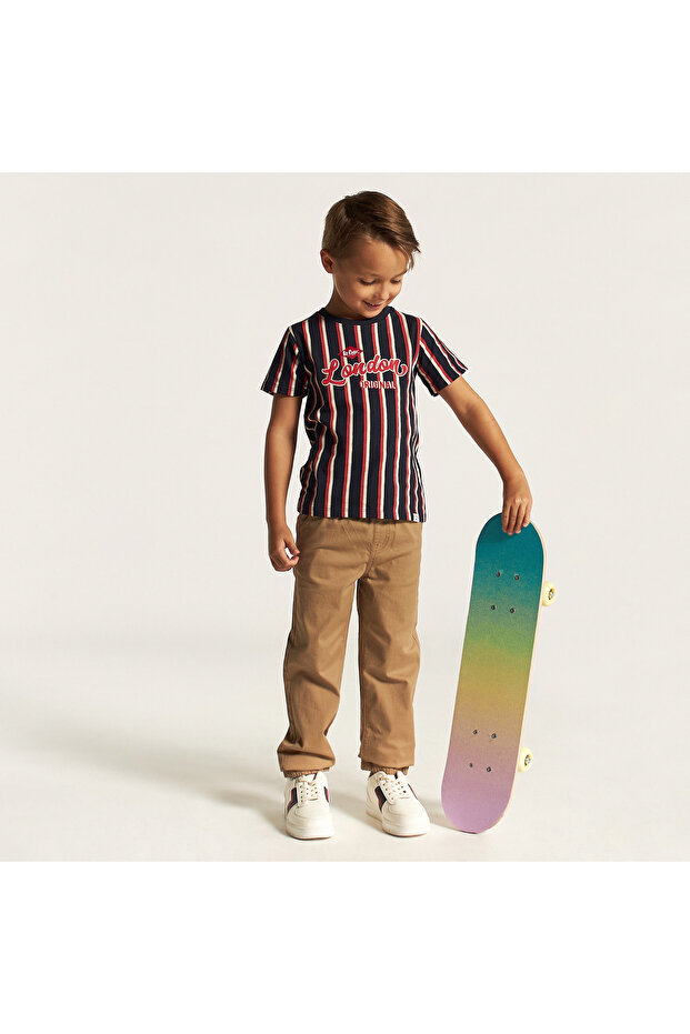 بنطال رياضي سادة متوسط ​​الارتفاع مع جيوب ورباط للإغلاق - 2