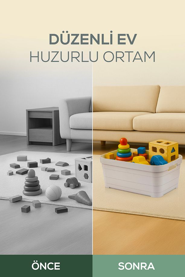 4'lü Kapaklı 5 Litre Saklama Kutusu Antrasit - 7