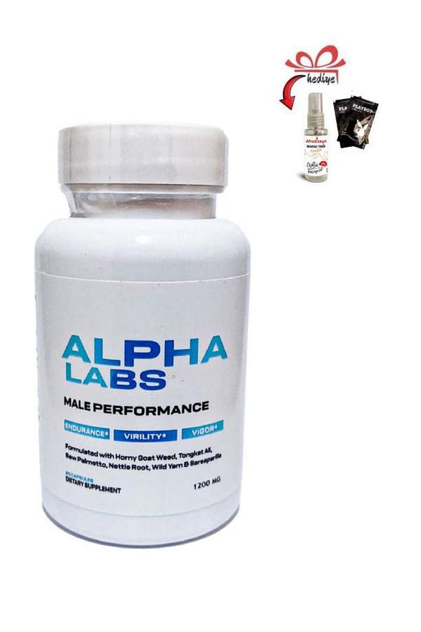 Alpha Labs Erkek İçin Performansınıza Bitkisel Destek Takviye 60'lı x 1 adet+Afrodizyan Masaj Jel - 1