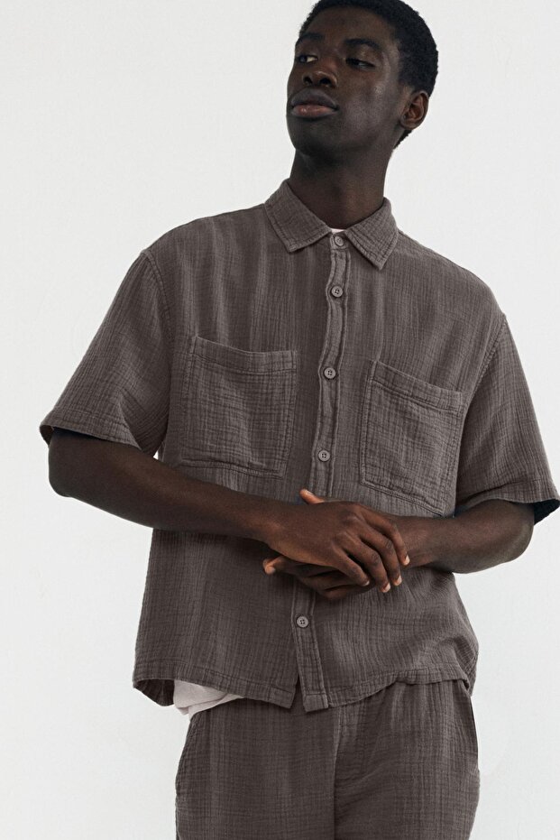 Şile bezi kısa kollu gömlek - 1