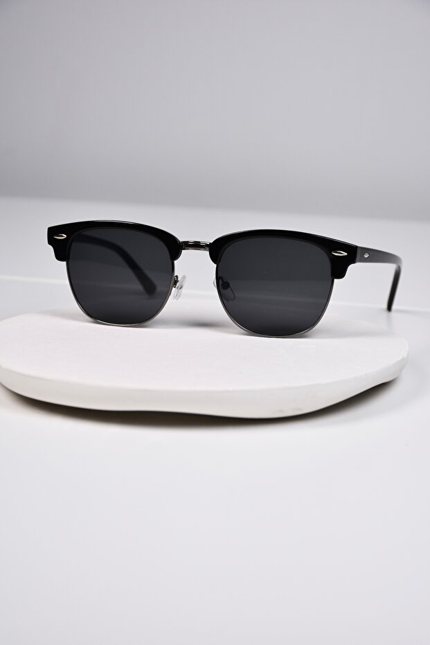 Unisex Women Men Uv400 Protected Square Master Metal Classic Model Hinged Sunglasses