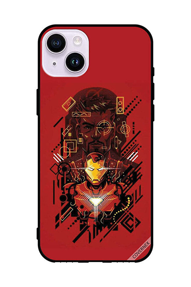 غطاء حماية لهاتف Apple iPhone 14 برسومات الرجل الحديدي