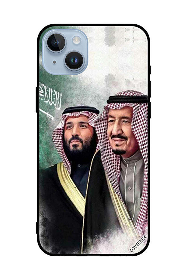 غطاء حماية لهاتف آبل آيفون 14 بلس الملك سلمان ومحمد