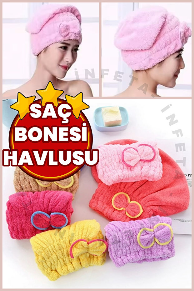 Hair Drying Cap Microfiber Head Towel Shower Cap 1 Piece