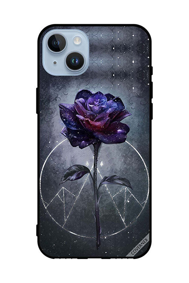 غطاء حماية لهاتف Apple iPhone 14 Plus برسومات زهور داكنة