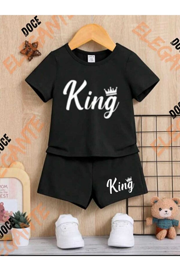 طقم صيفي للأطفال مطبوع من KING