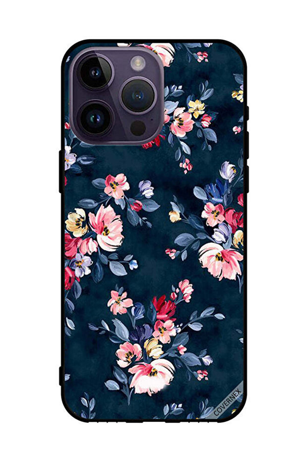 غطاء حماية لهاتف Apple iPhone 14 Pro Max مزين برسومات زهور مرسومة يدويًا