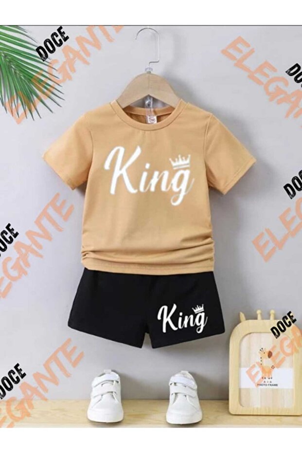 طقم صيفي للأطفال مطبوع من KING