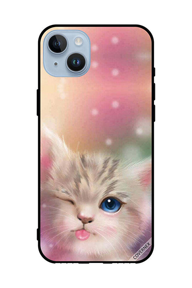 غطاء حماية لهاتف Apple iPhone 14 Plus قطة لطيفة